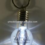 Light bulb shape flashlight with swivel keychain