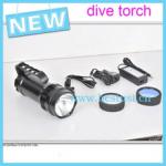 5000 lumen HID Flashlight waterproof 55W rechargeable dive torch