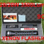 New 35/28/20W 3500Lumen HID Xenon 4400mAh Torch Flashlight Camping &amp; Hiking
