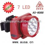 7 Red Color Led Rechargeable Headlamps AS-6088