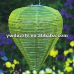 Heart shape gold color silk solar Chinese lantern for garden decorating