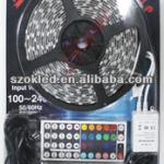 Hot Sale RGB 3528/5050 Flexible Strip Kit With 5 meters,1pc DC power cord,controller and power supply $10-$20/kit