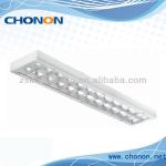 Surface mounted T5 fluorescent lighting fixture with transparent diffuser