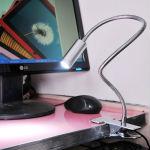 13W Snake Tube Desk Lamp with Clip (Silver)