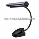 Flexible Music Stand LED Book Light Lamp Clip-on 9 LED Desk Lamp