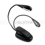 New Flexible 4 LEDs 2 ARM LED Reading Lamp for Bed Desk Laptop Lamp With Big Clip