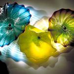 Colorful wall murano glass plates