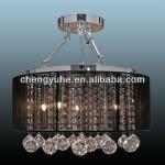 Modern Crystal Ceiling Lamp With Fabric Shade