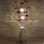 handmade aluminium wire G4 Quartz table light(silver vase rose with whiskers) XLY-T-006