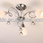 Polished chrome opal glass ceiling lamp