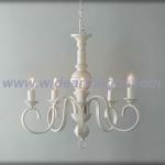 White Painted Chandelier Lamp/Light With 5 Lights