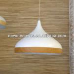 Natural Wood and white look Metal Pendent lamp