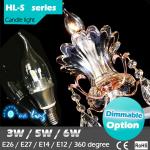 360 degree 3W led candle light dimmable for chandelier