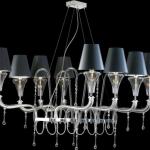 Contemporary crsytal pendant lights with frabric shade from china