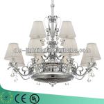 Elegant 12 lights chandelier crystal with fans