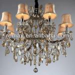 Crystal Chandelier 8 Lighting in Cognac color