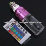 E27 3W AC 85-265V RGB 16 Colors Remote Control Crystal LED Light Bulb Purple