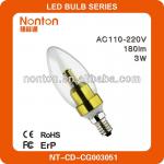 good price 3W LED chandelier bulb 2700K E14/E27 socket