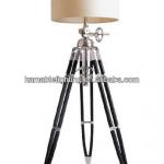 Hot sell wood and aluminium base tripod floor lamps