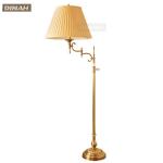 Luxury Bronze Antique Classic Brass Decorative Floor Standing Lamp Copper Home Goods Floor Lamp With Import Fabric Shade-L2817