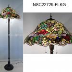 Antique stained glass Tiffany floor lamp-NSC22729-FLKG