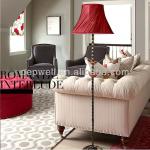 Red Fabric Shade Modern Indoor Floor Lamp