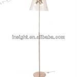 Clear glass and chrome metal base floor lamp for office or hotelLF5655