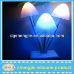 High quality Colors changing nigt light 3D Marshroom silicone LED night lamp with ray sensor