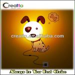 New Design 3d DIY Cartoon Puppy Wall Lamp with Wall Sticker DIY Dog/Pig/Sunflower Night Light