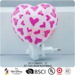 Polyresin pink heart shape fancy night light for children