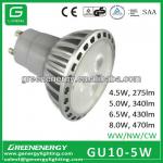 5W 340LM MR16 GU10 LED Spotlight CE UL RoHS TUV GS EMC SAA Indoor Light high low Bright Energy Sav 100V 110V 120V 220V 240V 12V