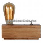 Modern Hand Made wood Table Lamp with Edsion Bulb