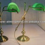 work table lamp with glass shade table lamp | banker lamp