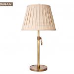 New Luxury Bronze Antique Classic Brass Power Outlet Hotel Table Lamp Copper Bedroom Table Lamps With Lampshade