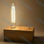 Explosion models,Hot selling Dook Studio Vintage Retro Wood Small Table Lamp Reminisced Solid Wood Handmade