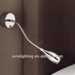 1x3w led wall mounted hotel beside reading lamp with flexible snake