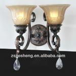 2013 Vintage elegant iron wall lamp,glass wall lamp
