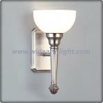 Modern brushed nickel bowl glass shade torch wall lamp for bedroom (W50058)