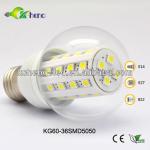 420-450LM warm white 36SMD5050 led corn bulb led bulb