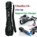 Hot Sale Ultrafire C6 500 lumen cree q5 3.7v rechargeable led flashlight