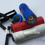 hotsell aluminium mini super led flashlight 9 LED promotional flashlight