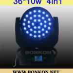 36x10w LED Moving Head Light 4in1 LED Stage Light quad LED Moving Head-BK-LM4in1-36A