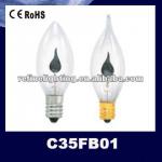 E14 or E27 C35 candle flame light bulbs