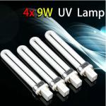 4 x 9W U Shape UV Lamp Light Bulbs for Gel Nail Dryer