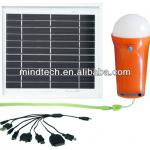 3W led solar light with mini 8-in-1 mobile charger tips to charge mobile