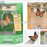 Promotional Cheap Electronic Butterfly in a Jar/Solar Butterfly Jar/Solar Jar Gift SO6222