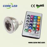 220V GU10 3W RGB with remote controller led spotlight for indoor decoration