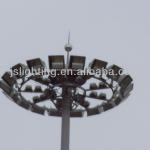 high mast lighting with raising and lowering device