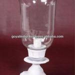 White Patina Finish Hurricane Candle Holder Lamp