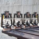Bronze hanging kerosene hurricane lanterns for emergency use